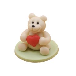 Medium White Teddy with Heart 35 g