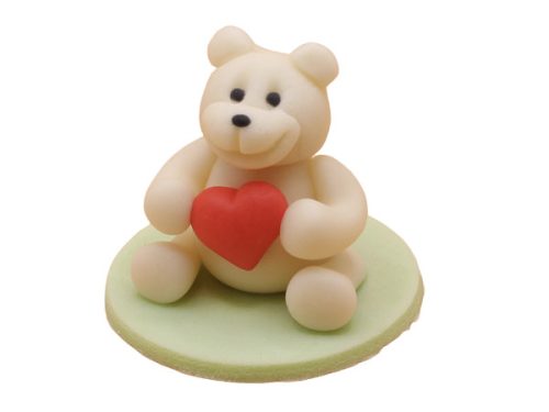 Medium White Teddy with Heart 35 g